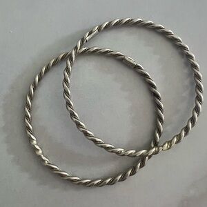 Sterling Silver Twisted Bangle Bracelets